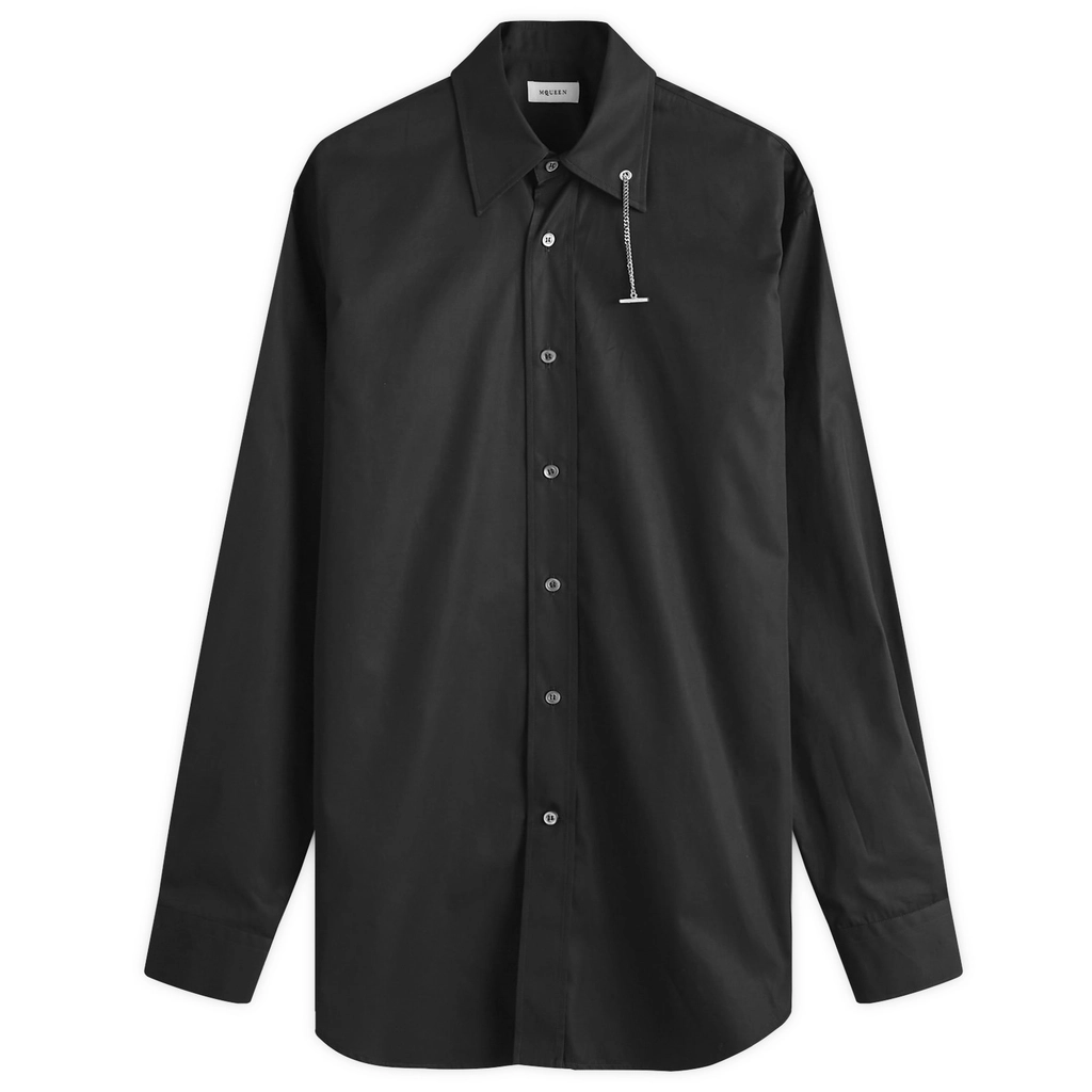 Alexander McQueen Men's T Chain Collar Shirt Black